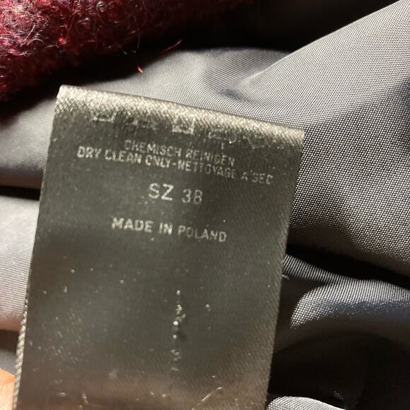 CoraKemperman SMALL sz 38 Plum Wool Button Front Coat. Pre-Owned - Picture 7 of 10